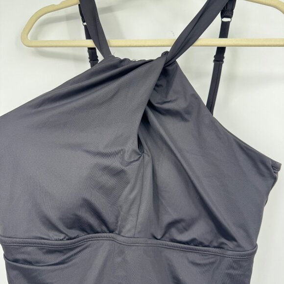 Embrace Your Curves Women's Plus Keyhole Front One Piece Black Swimsuit bathing - Picture 2 of 11